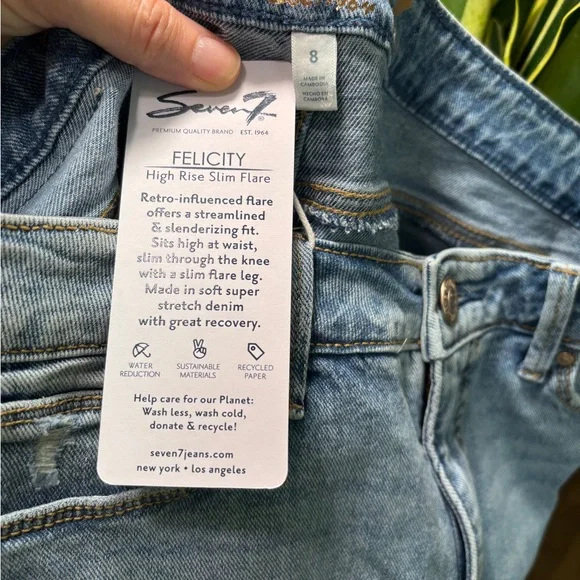 NWT Seven 7 FELICITY High Rise Slim Flare Retro-influenced Size 8 - Picture 5 of 5